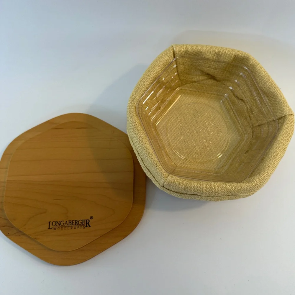 VTG Longaberger 2002 Classic Sage Booking Basket Hexagon Wooden Lidded Basket‎